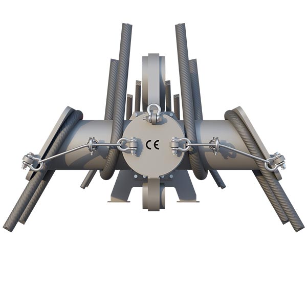 Izado y manipulación de ferralla diseñado específicamente para trabajos de obra civil. Lifting and handling system for rebar, specially designed for civil engineering applications.